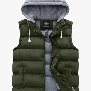 Women's Army Green Puffer Vest